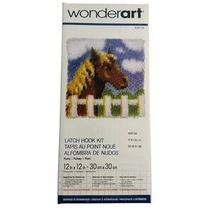 Wonderart Latch Hook Kit Pony Horse 12x12 Inches Needlepoint‎ Rug Canvas